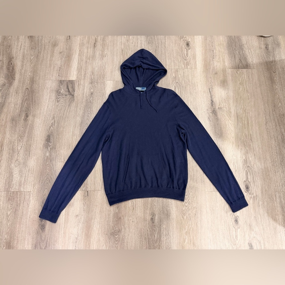 Polo By Ralph Lauren Navy Knit Hooded Sweater